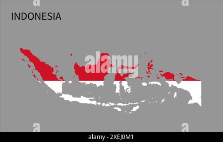 Carte du drapeau de l'Indonésie, couleur officielle avec proportion, illustration entièrement éditable, vecteur, drapeau, gouvernement, drapeau national, patriotisme Illustration de Vecteur