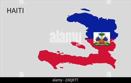 Carte du drapeau d'Haïti, couleur officielle avec proportion, illustration entièrement éditable, vecteur, drapeau, gouvernement, drapeau national, patriotisme Illustration de Vecteur