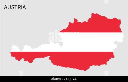 Carte du drapeau de l'Autriche, couleur officielle avec proportion, illustration entièrement éditable, vecteur, drapeau, gouvernement, drapeau national, patriotisme Illustration de Vecteur
