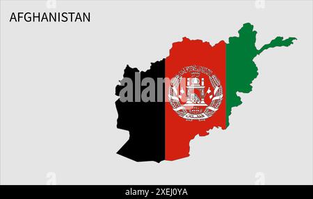 Carte du drapeau de l'Afghanistan, couleur officielle avec la proportion, illustration entièrement éditable, vecteur, drapeau, gouvernement, drapeau national, patriotisme Illustration de Vecteur