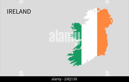 Carte du drapeau de l'Irlande, couleur officielle avec proportion, illustration entièrement éditable, vecteur, drapeau, gouvernement, drapeau national, patriotisme Illustration de Vecteur