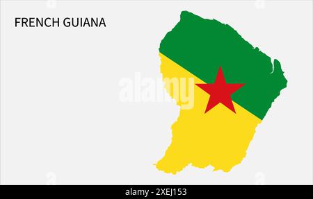 Carte du drapeau de la Guyane française, couleur officielle avec proportion, illustration entièrement éditable, vecteur, drapeau, gouvernement, drapeau national, patriotisme Illustration de Vecteur