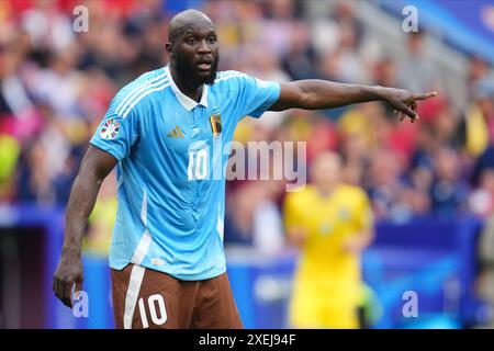 Stuttgart, Allemagne. 26 juin 2024. Le belge Romelu Lukaku lors du match de l'UEFA Euro 2024 opposant l'Ukraine à la Belgique, Groupe E, date 3, a joué au Mercedes-Benz Arena Stadium le 26 juin 2024 à Stuttgart, en Allemagne. (Photo de Bagu Blanco/PRESSINPHOTO) crédit : AGENCE SPORTIVE PRESSINPHOTO/Alamy Live News Banque D'Images