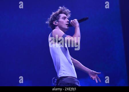 LONDRES, ANGLETERRE - JUIN 27 : Troye Sivan se produisant à OVO Arena, Wembley le 27 juin 2024 à Londres, Angleterre. CAP/Mar ©Mar/Capital Pictures Banque D'Images