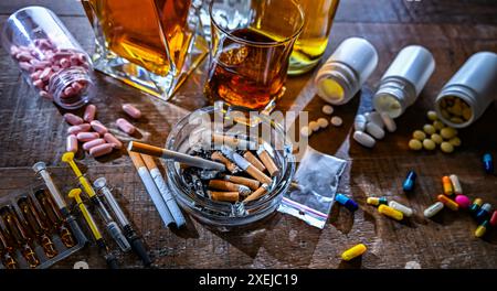 Les substances addictives Banque D'Images