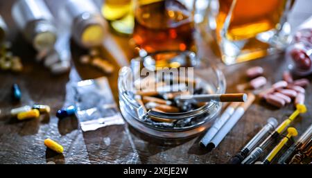 Les substances addictives Banque D'Images