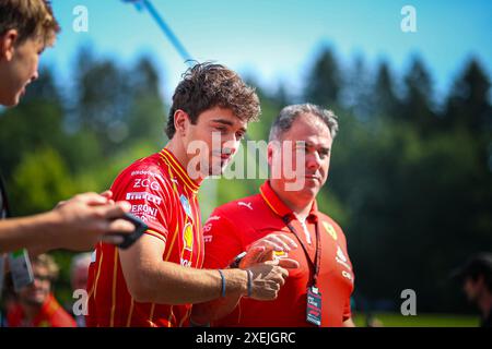 Autriche, 28/06/2024, 16 Charles Leclerc, (mon) Scuderia Ferrari lors du GP autrichien, Spielberg 27-30 juin 2024, Championnat du monde de formule 1 2024. Banque D'Images