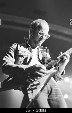 Leicester, Royaume-Uni, 29 janvier 1980 : Andy Powell du groupe de rock Wishbone Ash se produisant au de Montfort Hall. Photo : Terry Murden / DB Media services / Alamy Banque D'Images