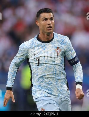 Gelsenkirchen, Allemagne, 26 juin 2024. Cristiano Ronaldo du Portugal lors du match des Championnats d'Europe de l'UEFA à l'Arena Aufschalke, Gelsenkirchen. Le crédit photo devrait se lire : Jonathan Moscrop / Sportimage Banque D'Images