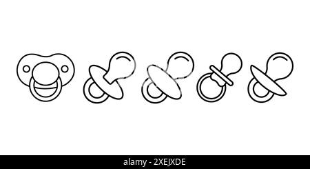 Sucette icône Design Vector Symbol Set lait pour bébé Illustration de Vecteur