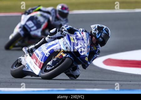 ASSEN - 28/06/2024, ASSEN - Joe Roberts (USA) lors des essais libres de Moto2 avant l'Assen TT 2024. ANP VINCENT JANNINK Banque D'Images