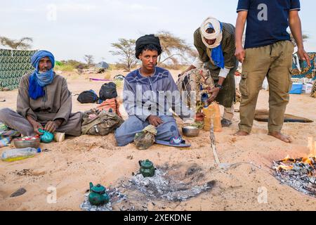 Mauritanie, surrondings de Chinguetti, vie quotidienne Banque D'Images