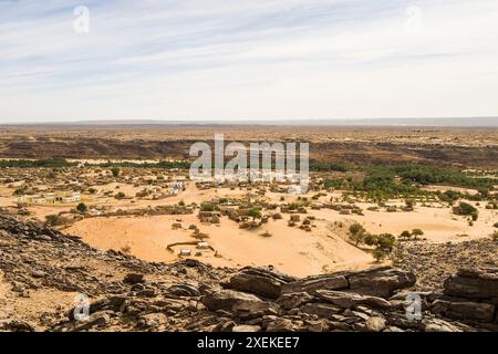 Mauritanie, M'Haireth oasi, paysage Banque D'Images