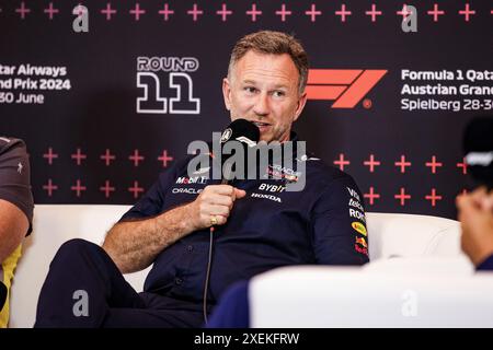 HORNER Christian (gbr), Team principal de Red Bull Racing, conférence de presse portrait lors du Grand Prix de formule 1 Qatar Airways 2024, 11e manche du Championnat du monde de formule 1 2024 du 28 au 30 juin 2024 sur le Red Bull Ring, à Spielberg, Autriche crédit: Agence photo indépendante/Alamy Live News Banque D'Images