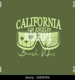 Vintage Californie Los Angeles typographie été design de plage Illustration de Vecteur