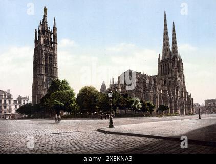 Bordeaux. Place Pey - Berland et Cathedrale, Frankreich, um 1890, Historisch, digital restaurierte Reproduktion von einer Vorlage aus dem 19. Jahrhundert Banque D'Images