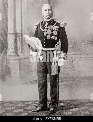 Porfirio Díaz, alias José de la Cruz Porfirio Díaz Mori, 1830 – 1915. Général et homme politique mexicain qui a servi sept mandats en tant que président du Mexique. Banque D'Images