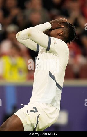 Cologne, Allemagne. 28 juin 2024. La Suisse Breel Embolo lors du match de football Euro 2024 entre l'Écosse et la Suisse au RheinEnergie Stadion, Cologne, Allemagne - mercredi 19 juin 2024. Sport - Soccer . (Photo de Fabio Ferrari/LaPresse) crédit : LaPresse/Alamy Live News Banque D'Images