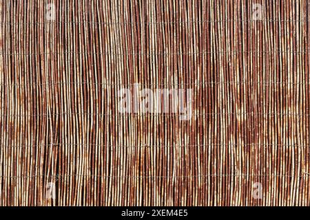 texture de clôture de panneau de bambou vieux ton marron pour le fond Banque D'Images