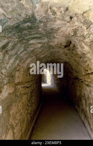 Le passage présente des pierres complexes et mène à l'arène, mettant en valeur l'architecture remarquable et l'importance historique de cet ancien Banque D'Images