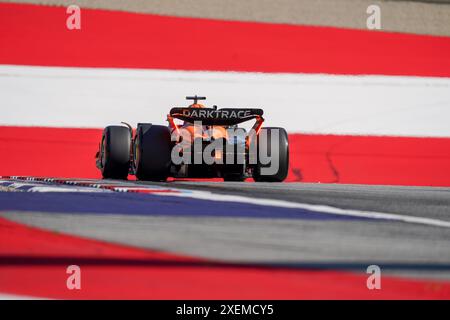 Oscar Piastri (AUS) - McLaren Formula 1 Team - McLaren MCL38 - Mercedes lors de la session de qualification Sprint du Grand Prix d'Autriche de formule 1 Qatar Airways 2024, RedBull Ring, Spielberg, Autriche 28 juin 2024 crédit : Alessio de Marco/Alamy Live News Banque D'Images