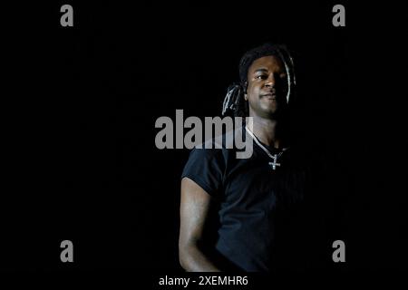 Milwaukee, États-Unis. 27 juin 2024. Le rappeur Ken Carson pendant le Summerfest Music Festival le 27 juin 2024, à Milwaukee, Wisconsin (photo de Daniel DeSlover/Sipa USA) crédit : Sipa USA/Alamy Live News Banque D'Images