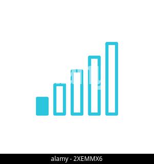 Icône de signal, bas, icône. Isolé sur fond blanc. À partir du jeu d'icônes bleues. Illustration de Vecteur