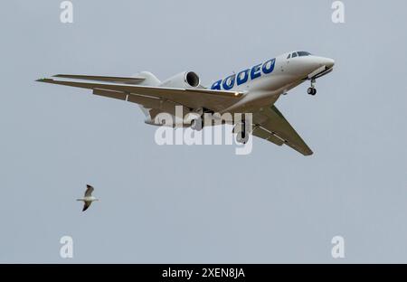 Citation X en approche à l'atterrissage Banque D'Images