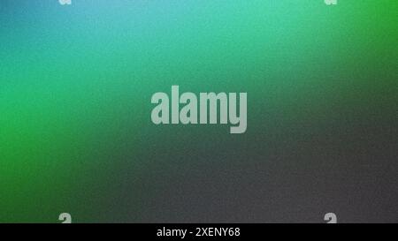 Fond dégradé dans les tons de vert et de bleu passant au noir, avec une texture de bruit subtile Banque D'Images