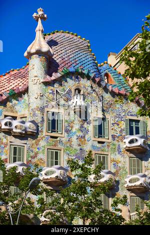 Casa Batlló par Antoni Gaudi architecte 1904-1906. Passeig de Gracia. Barcelone. Catalogne. Espagne. Banque D'Images