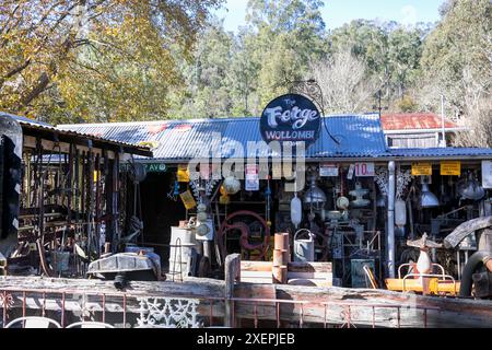 Village de Wollombi, le magasin d'antiquités Forge dans le centre du village de Wollombi, région de Hunter, Nouvelle-Galles du Sud, Australie Banque D'Images