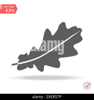 Icône feuille de chêne isolé sur fond blanc. Logo vectoriel Oak Leaf. Style plat. Pictogramme vectoriel moderne pour les graphiques web - stock vecteur eps Illustration de Vecteur