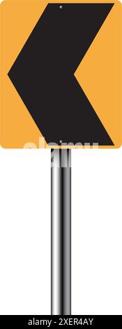 Panneau de route courbe isolé sur blanc. Illustration vectorielle Illustration de Vecteur