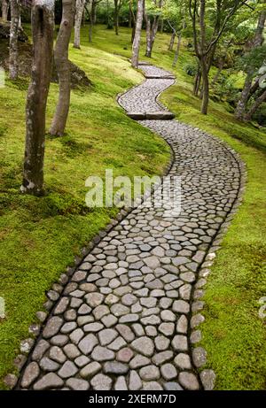 Moss Garden, Musée d'Art de Hakone, Hakone, Kanagawa, Japon. Banque D'Images