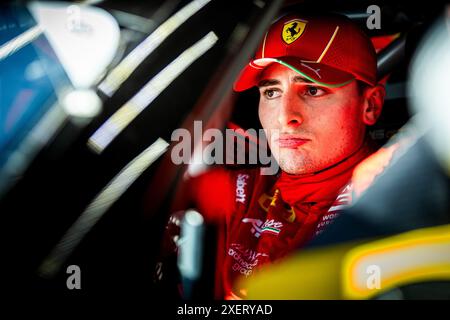 NEUBAUER Thomas (fra), ABRIL Vincent (mco), VIDALES David (esp), Ferrari 296 GT3, portrait lors des 24 heures de Spa CrowdStrike 2024, 2ème course de la GT World Challenge Europe Endurance Cup 2024, du 26 au 30 juin 2024 sur le circuit de Spa-Francorchamps, à Stavelot, Belgique Banque D'Images