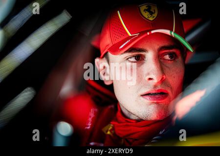 NEUBAUER Thomas (fra), ABRIL Vincent (mco), VIDALES David (esp), Ferrari 296 GT3, portrait lors des 24 heures de Spa CrowdStrike 2024, 2ème course de la GT World Challenge Europe Endurance Cup 2024, du 26 au 30 juin 2024 sur le circuit de Spa-Francorchamps, à Stavelot, Belgique Banque D'Images