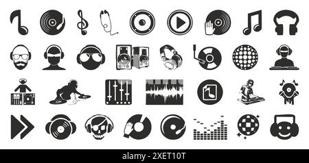 DJ Music Set icônes illustration vectorielle design. Illustration de Vecteur