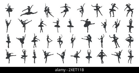 Silhouettes illustrées de danseuses de ballet Illustration de Vecteur