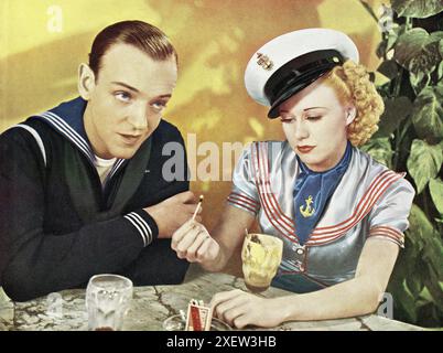 FRED ASTAIRE et GINGER ROGERS dans une scène de SUIVRE LA FLOTTE 1936 Directeur MARK SANDRICH musique et paroles IRVING BERLIN RKO Radio Pictures Banque D'Images