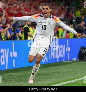 Dortmund, Allemagne. 29 juin 2024 - Allemagne v Danemark - Championnats UEFA Euro 2024 - R16 - Dortmund. Jamal Musiala célèbre le score contre le Danemark. Image : Mark pain / Alamy Live News Banque D'Images