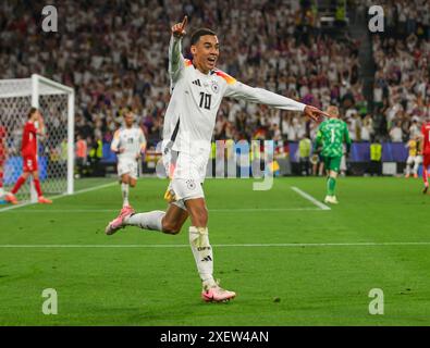 Dortmund, Allemagne. 29 juin 2024 - Allemagne v Danemark - Championnats UEFA Euro 2024 - R16 - Dortmund. Jamal Musiala célèbre le score contre le Danemark. Image : Mark pain / Alamy Live News Banque D'Images