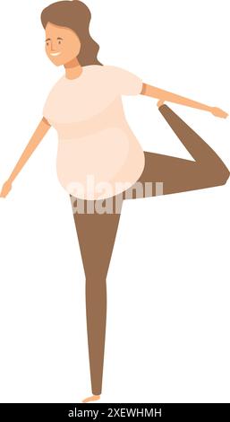 Femme enceinte pratiquant la pose de yoga, maintenant un mode de vie sain pendant la grossesse Illustration de Vecteur