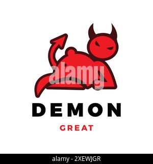 Modèle de conception de logo d'icône de démon ou de diable Illustration de Vecteur