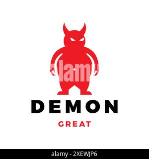 Modèle de conception de logo d'icône de démon ou de diable Illustration de Vecteur