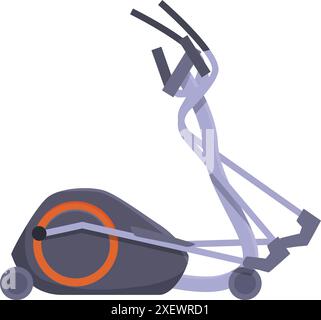 Machine d'entraînement elliptique moderne debout isolé sur blanc Illustration de Vecteur