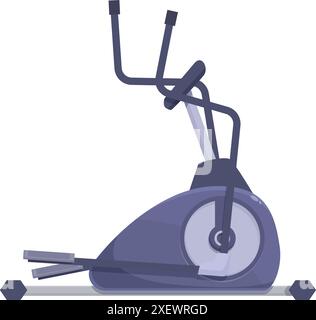La machine d'entraînement elliptique moderne debout sur le sol est prête pour un entraînement cardio à domicile Illustration de Vecteur