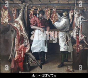 Annibale Carracci, The Butcher's Shop, début des années 1580, Kimbell Art Museum, 23 1/2 × 27 15/16 po. (59,7 × 71 cm) Banque D'Images