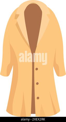 Manteau d'automne jaune avec doublure marron pour les femmes présentant un style à la mode pour la saison d'automne Illustration de Vecteur