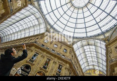 Vittorio Emanuele II Galerie. Milan. La Lombardie, Italie Banque D'Images