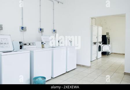 Salle de lavage au camp site. Camping Fusina, Venezia. Veneto, Italie Banque D'Images